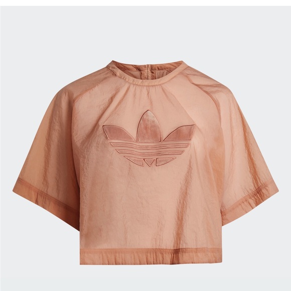 49.NWT Adidas Semi Sheer Crop T-Shirt - Picture 1 of 7